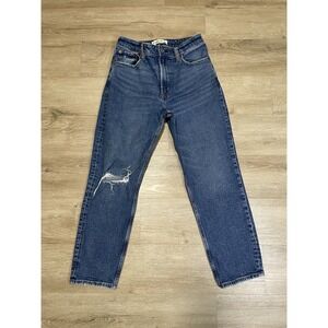 Abercrombie & Fitch Curve Love The Mom High Rise Jeans Women Sz 26 2s Blue Denim